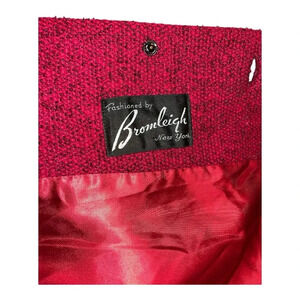 Rare Vintage 1960 Bromleigh New York Wool Boucle Deep 🍷 Double Breasted Coat